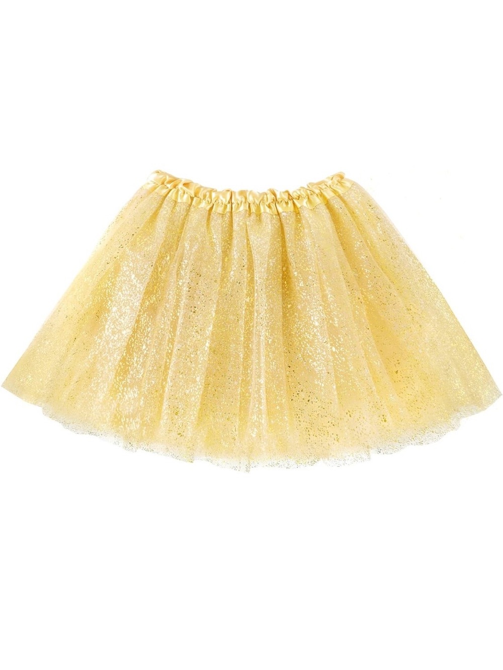 Yellow Sparkle Tulle Skirt with Elastic Waist